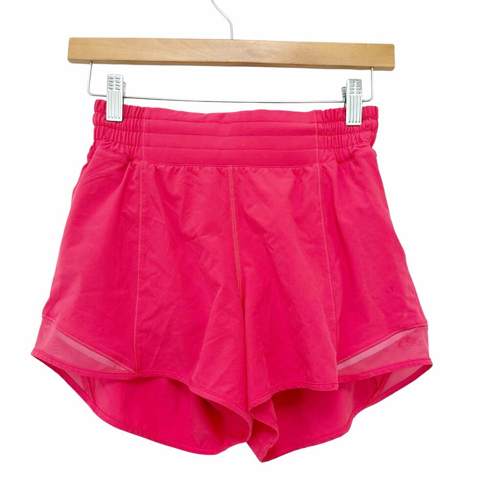 Lululemon Pink Hotty Hot Shorts High Rise 4" Inseam Sz 4